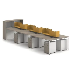 Modern Wood Eco-Friendly 4 6 8 10 Person Office Workstation Partition Desk Cubicle Modular Furniture for Workstation