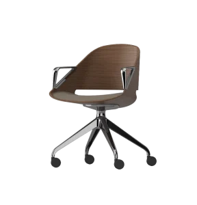 Modern Wood Executive Task Seating Chair with Padded Seat and Rolling Wheels Eco friendly for Comfortable Long Term Use