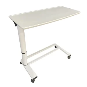 Modern Wood Hospital Adjustable Height 4 Castors Bedside Medical Overbed Dining Table