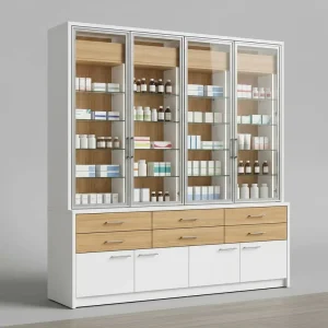 Modern Wood Hospital & Supermarket Display Cabinet Durable Commercial Furniture