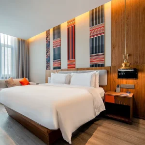 Modern Wood Hotel Bedroom Furniture Complete Standard Double Queen Room Sets for Apartment Villa Use Eco Friendly Durable