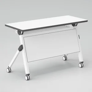 Modern Wood Mobile Folding Training Table with Extendable Feature for Office Conference and Meeting