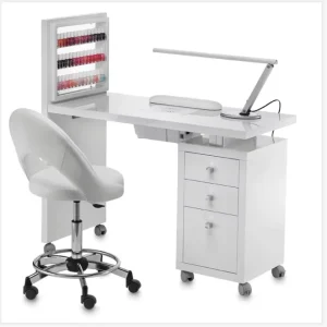 Modern Wood Nail Table Manicure Spa Storage Cabinet for Beauty Salon Bedroom Mall