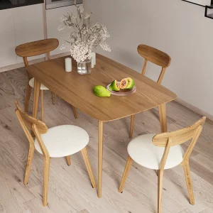 Modern Wood Rectangular Dining Centre Table Restaurant Furniture Dining Table and Chair Set for 6