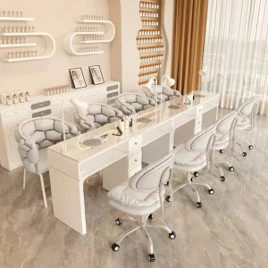 Modern Wood Salon Manicure Nail Table Bar Eco-Friendly Easy Clean Commercial Furniture for Living Room Bedroom