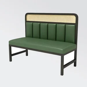 Modern Wood Style Leather Restaurant Furniture for Cafe Hotel Outdoor Dining Mall Park Application Booth Seating Sofa