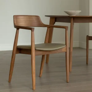 Modern Wooden Backrest Armrest Chair Nordic Solid Wood Dining Chair Negotiation Meeting Simple Chair
