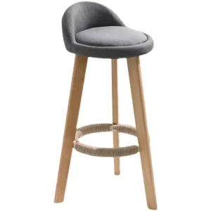 Modern Wooden Bar Chair with Back Solid Wood Construction for Outdoor Hotel Dining Use