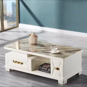 Modern Wooden Coffee Table with Storage Durable Living Room Furniture