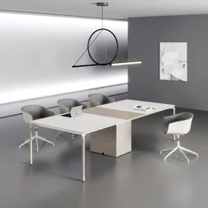 Modern Wooden Conference Table Large Commercial Meeting Room Table Eco Friendly Boardroom Desk for 10 12 Person