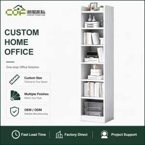 Modern Wooden Eco Friendly Space Saving Anti Tip 4 Shelf Freestanding Bookshelf for Home Office Dining Living Room