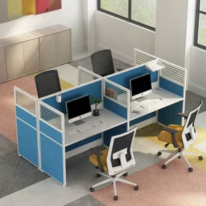 Modern Wooden Extendable Office Workstation with Partition Desk Eco friendly Commercial Furniture