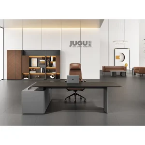 Modern Wooden L Shape Executive Office Desk for CEO or Manager Easy Assembly