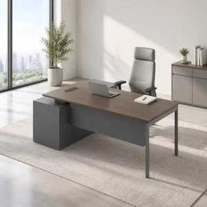 Modern Wooden L Shape Office Desk Executive Manager Table Commercial Corner Office Furniture with Cable Management