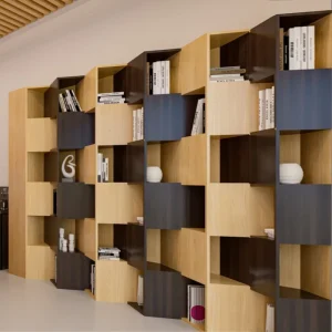 Modern Wooden Library Bookshelves Bookcases for Living Room Bedroom Home Office Hotel Lattice Cabinet Luxury Decor