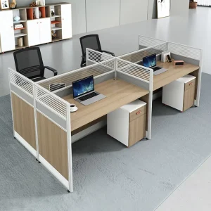 Modern Wooden Office Cubicle Workstation Modular Design Desk for 2 8 People Convertible Fire Dirt Resistant Wall Mount