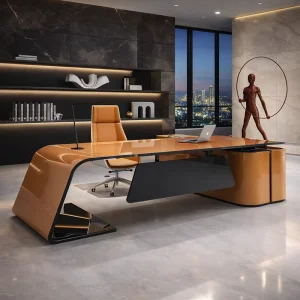 Modern Wooden Office Desk Set Durable Commercial Computer Desk for Home or Office