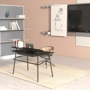 Modern Wooden Office Desk for Study & Laptop Use Solid Wood Style Computer Table & Dining Chairs