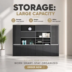 Modern Wooden Panel Office Filing Cabinet with Customizable Storage for Bedroom and Kitchen Use
