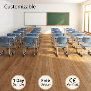 Modern Wooden School Desk and Chair Set for Classroom and Mall Use