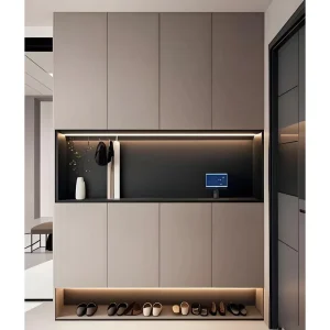 Modern Wooden Shoes Rack Shelf Cabinet Storage with Door for Entryway