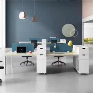 Modern Wooden Staff Desk with Integrated File Cabinet and Storage for Commercial Use in Hospital Settings