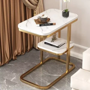 Modern Wooden Top Metal Coffee Tables with Storage Function