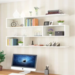 Modern Wooden Wall Mounted Storage Rack & Living Room Bookshelf for Wall Decoration