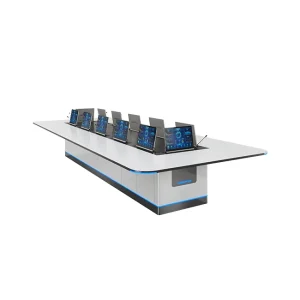 Modern Wooden and Metal Conference Table Meeting Desk Conference Table Office Furniture Meeting Table With Chairs