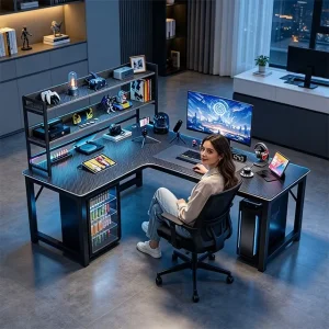 Modern Work Stations Office Desk Corner Computer L Shaped Gaming Desk