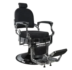 Modern Workshop Barber Chair Luxury Gold PU Leather Commercial Salon Furniture for Men