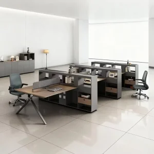 Modern Workstation Desk Computer Table Large Workspace Wooden Office Desk Commercial Workspace Premium Office Furniture