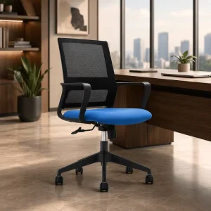 Modern Yellow Mesh Fabric Office Swivel Chair with Adjustable Height Fixed Armrest Mid Back Staff Computer Chair