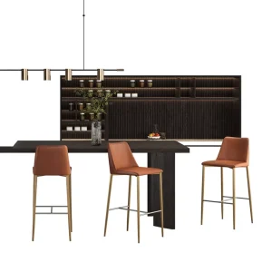 Modern and Simple High Back Island Bar Stool Creative Designer Style Light Luxury Home HD 770D