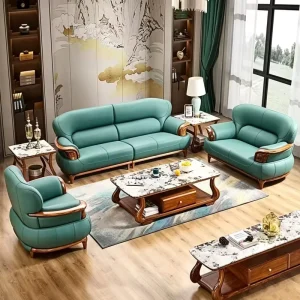 Modern and Simple Style Office Furniture Ebony Wood Office Sofa Suitable for Office Building