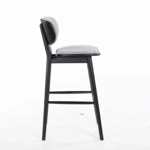 Modern and Simple Wooden Soft Padded Backrest bar Stool High Chair for Home Use Coffee Shop Leisure bar Chair