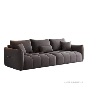 Modern style Fabric Three Seat Sofa Sponge Filled Durable Minimalist Cream Luxury Apartment Hotel Living School Modular