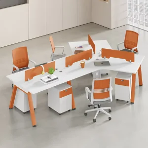 Modular 120 Degree Customizable Office Workstation Desk Expandable 3 6 Person Honeycomb Computer Table for Staff