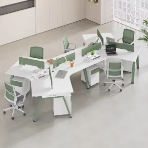 Modular 120 Degree Customizable Office Workstation Desk Expandable 3 6 Person Honeycomb Computer Table for Staff