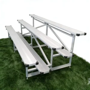 Modular Aluminum Bleacher Anodized Aluminum Spectator Bench With Optional Tip and Roll Wheels Custom Length for Sports Venues