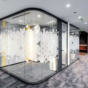 Modular Aluminum Glass Wall Panel System Soundproof Office Partitions for Laboratory and Research Institute