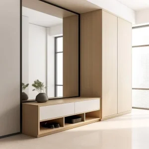 Modular Bespoke Front Entry Furniture Wide Hidden Storage Decor Rack Matte Anti fingerprint Board for Luxury Residence