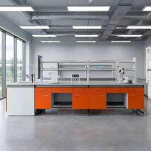 Modular C Frame Steel and Wood Workstation Chemistry Laboratory Benches Lab Tables for School and Hospital
