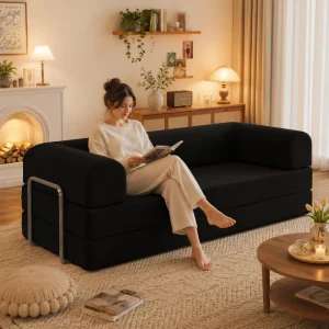 Modular Cloud Sofa for Living Room 3D Fabric Straight Couch for Small Apartment Modern Minimalist Floor Tatami for 2 3 People