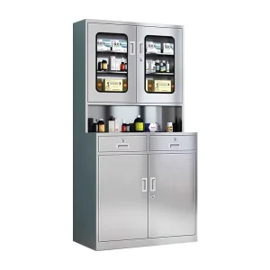 Modular Combination Stainless Steel Medical Furniture Dental Storage Cabinets with Locks for Consultation Room for Hospital Use