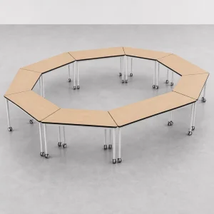 Modular Conference Table with Wheels Metal Frame Office Training Room Table Supply