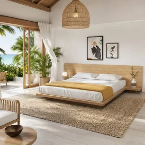 Modular Easy to install Japanese style Tatami Floor standing Bed Set for Hotels Villas and Homestay Bedrooms Versatile Style