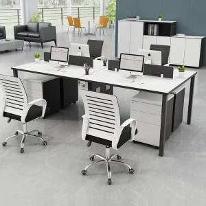 Modular Extendable Modern Office Table Partition Staff Desk Cubicle Workstation Commercial Office Furniture Table Chair Set