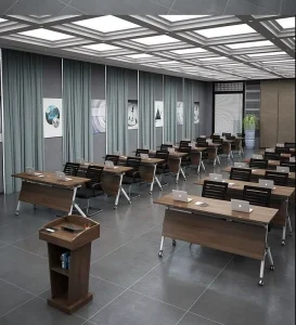 Modular Foldable MDF Meeting Table Portable Folding Training Desk for Institutions Schools Learning Centers Modern Design