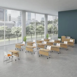 Modular Foldable Office Table School Study Table Extendable Conference Table Training Staff Desk Commercial Office Furniture